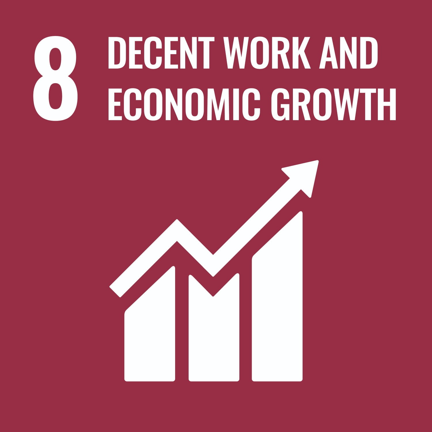 SDG 8 icon representing Decent Work and Economic Growth