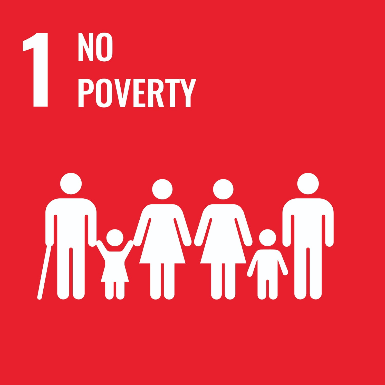 SDG 1 icon showing a family symbol representing No Poverty