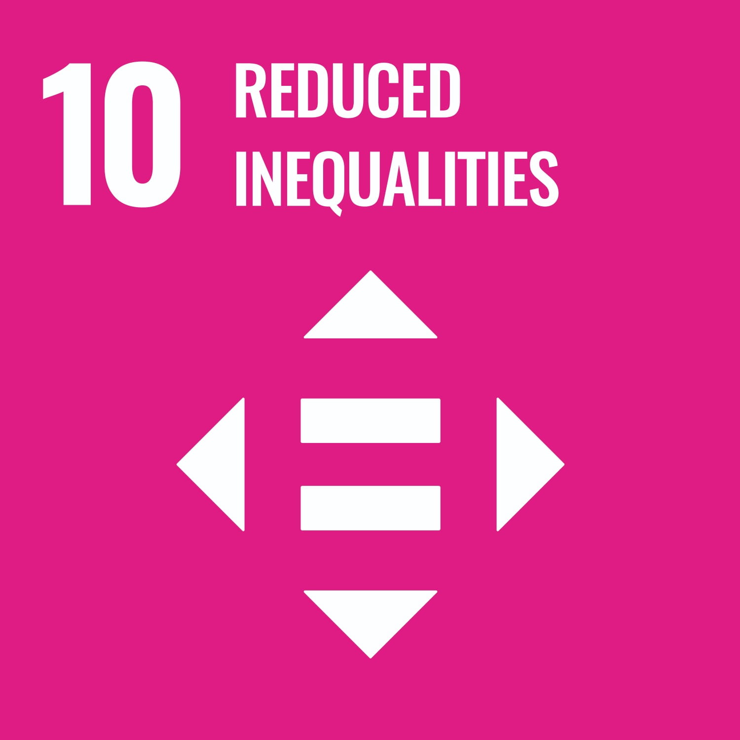 SDG 10 icon representing Reduced Inequalities