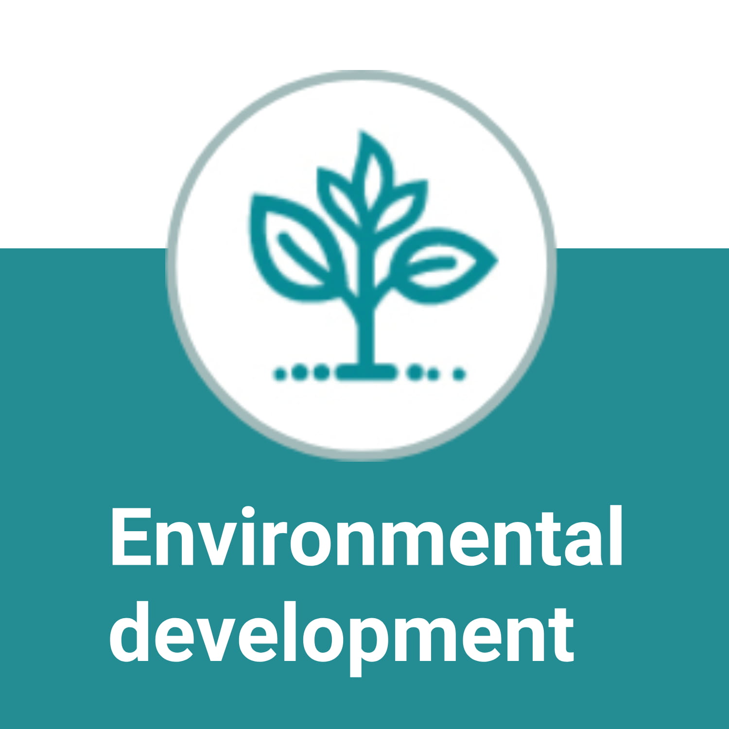 Icon representing the QNV pillar of Environmental Development with a plant symbol