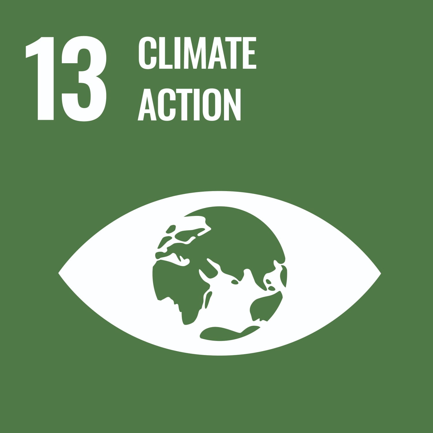 SDG 13 icon showing a globe and eye symbol representing Climate Action
