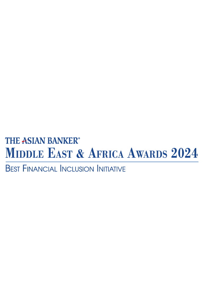 Award image recognizing best financial inclusion initiative in Middle East and Africa.