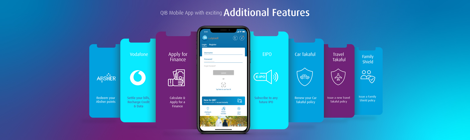Home banner showcasing new application features overview.