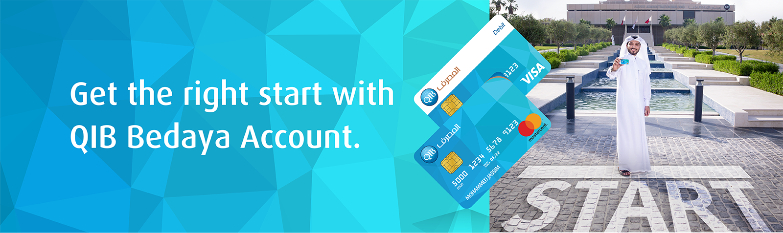 Home banner promoting Bedaya account offering.