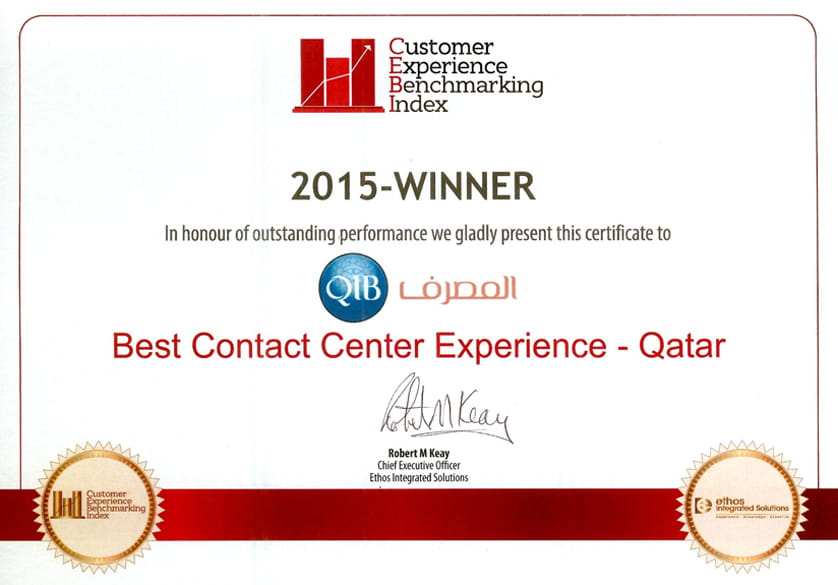 Banner announcing Best Contact Center award.