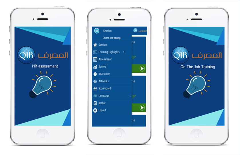 Image showing trainees using mobile banking application.
