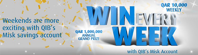 Banner promoting weekly prize winning campaign.