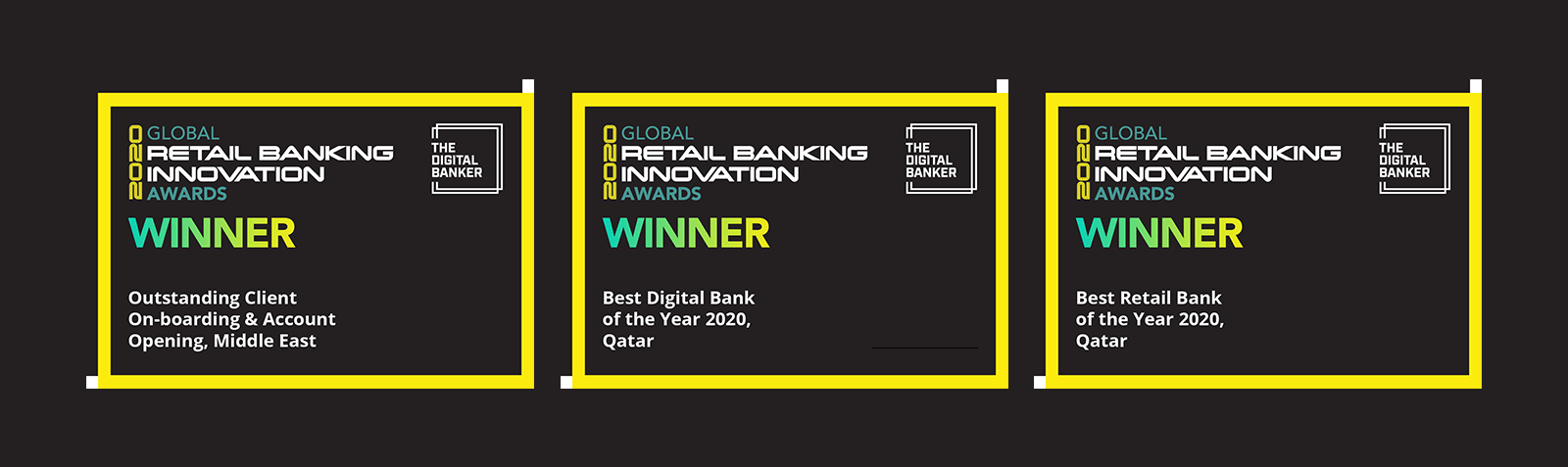 Banner announcing global retail banking innovation award recognition