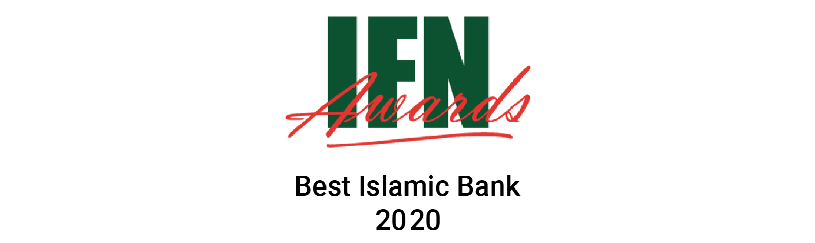 Arabic homepage banner announcing finance industry award recognition