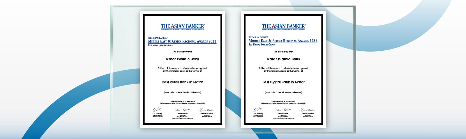 Banner announcing best digital bank award from regional finance publication