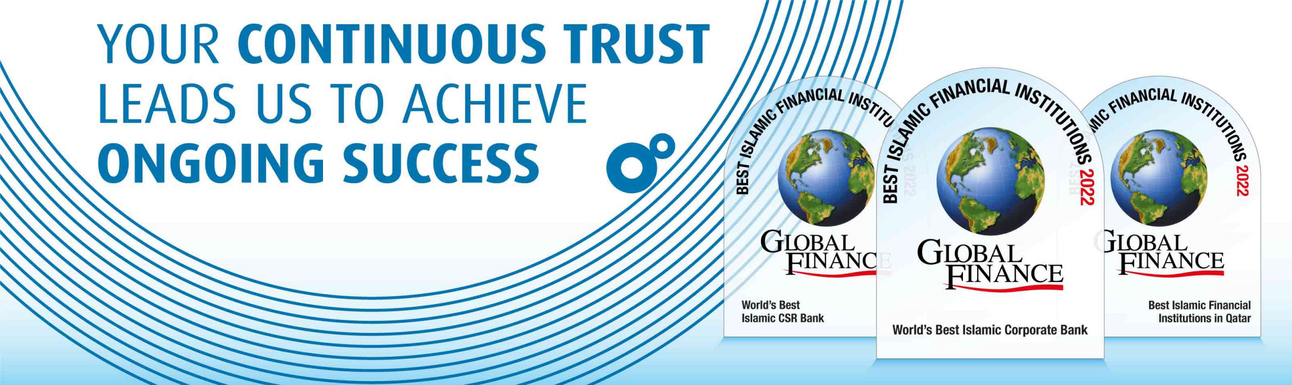 Home banner highlighting Global Finance awards with achievement titles listed.