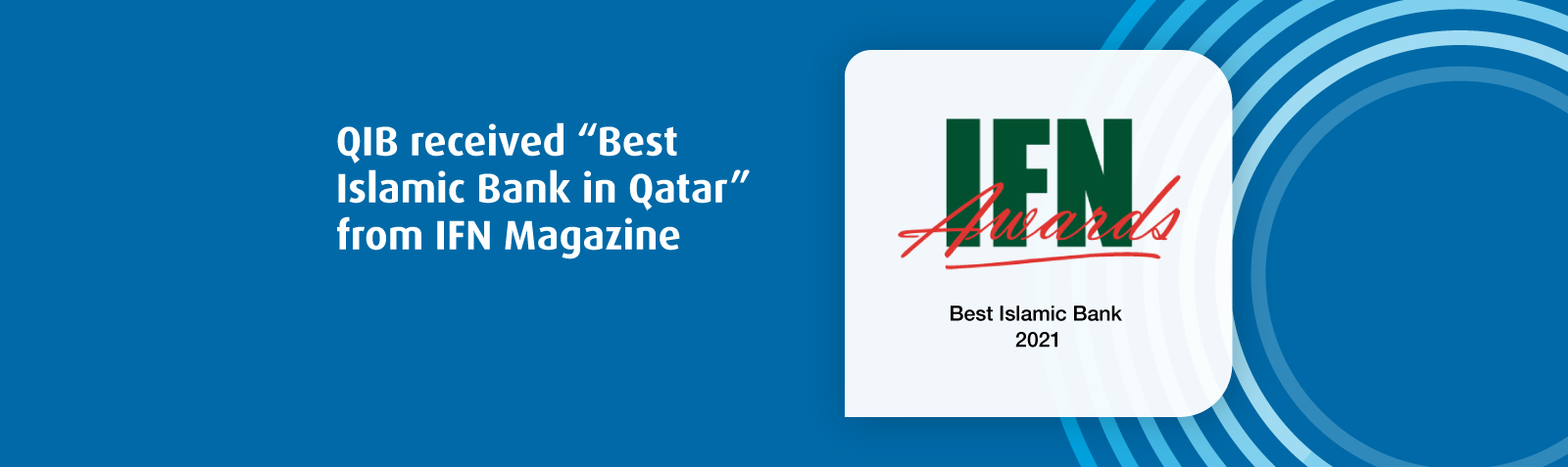 Home banner announcing Best Islamic Bank recognition from industry magazine.