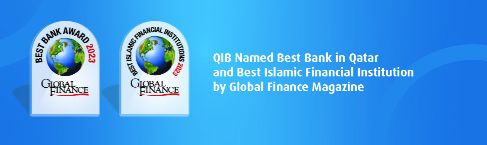 Home banner highlighting Global Finance recognition with award mention.