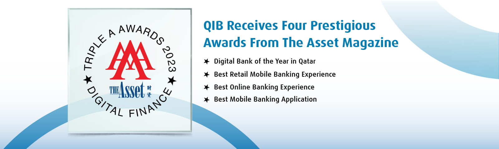 Home banner announcing digital banking awards