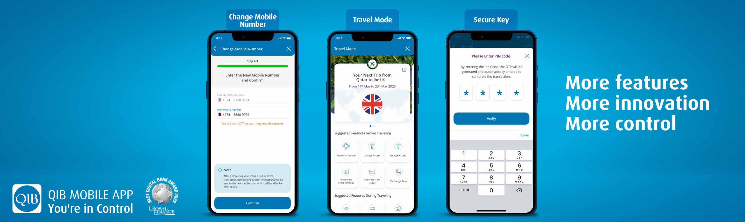 Home banner showing consolidated digital banking features