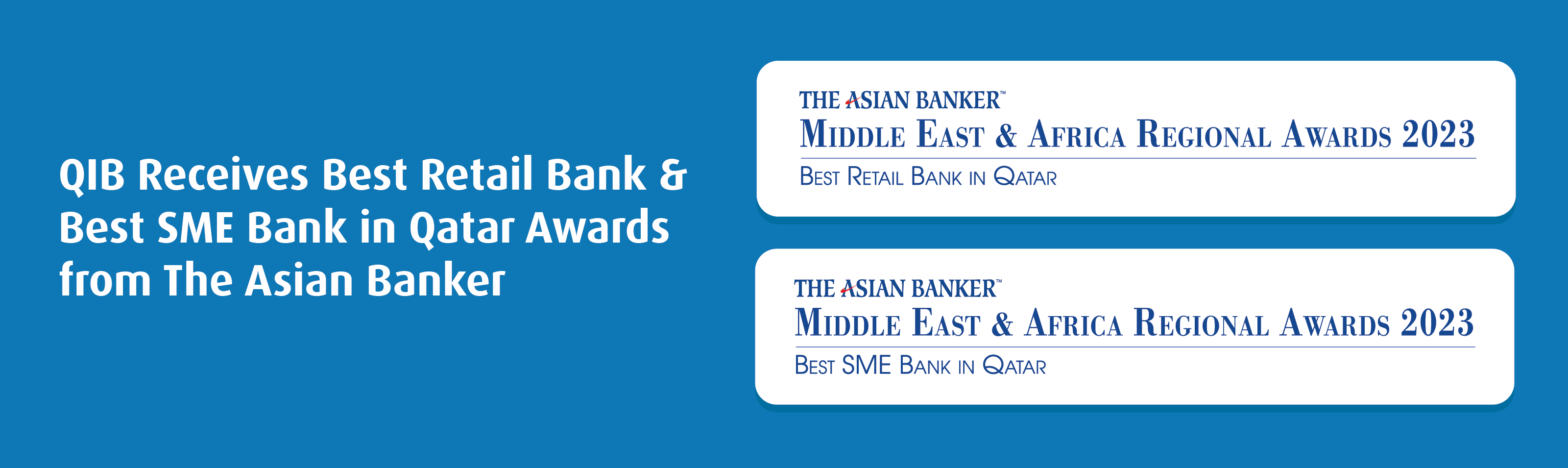 Home banner announcing banking awards recognition