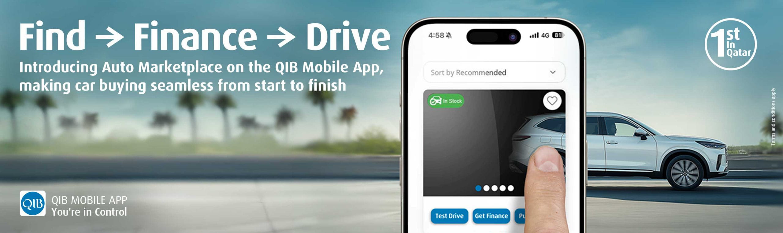 Home banner promoting auto marketplace service
