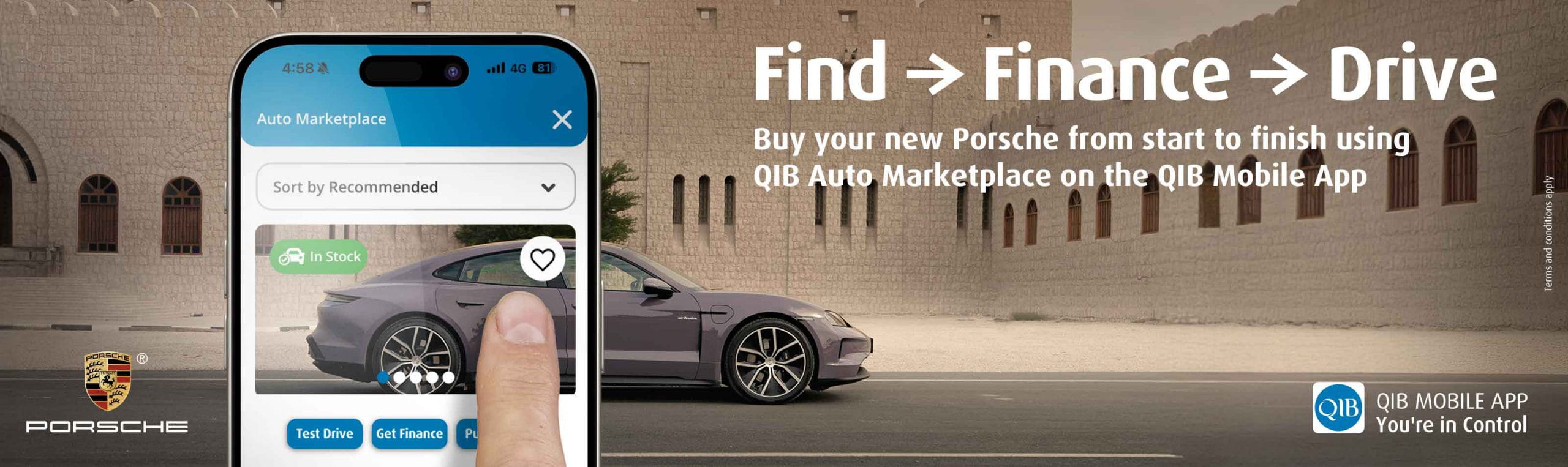 Home banner showing auto marketplace dealer feature