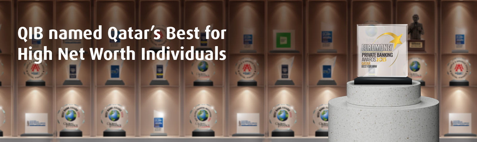 Home banner announcing private banking award for high net worth clients