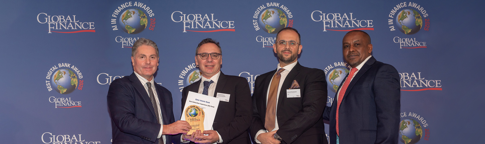 Home banner announcing Best Digital Bank AI Awards recognition.