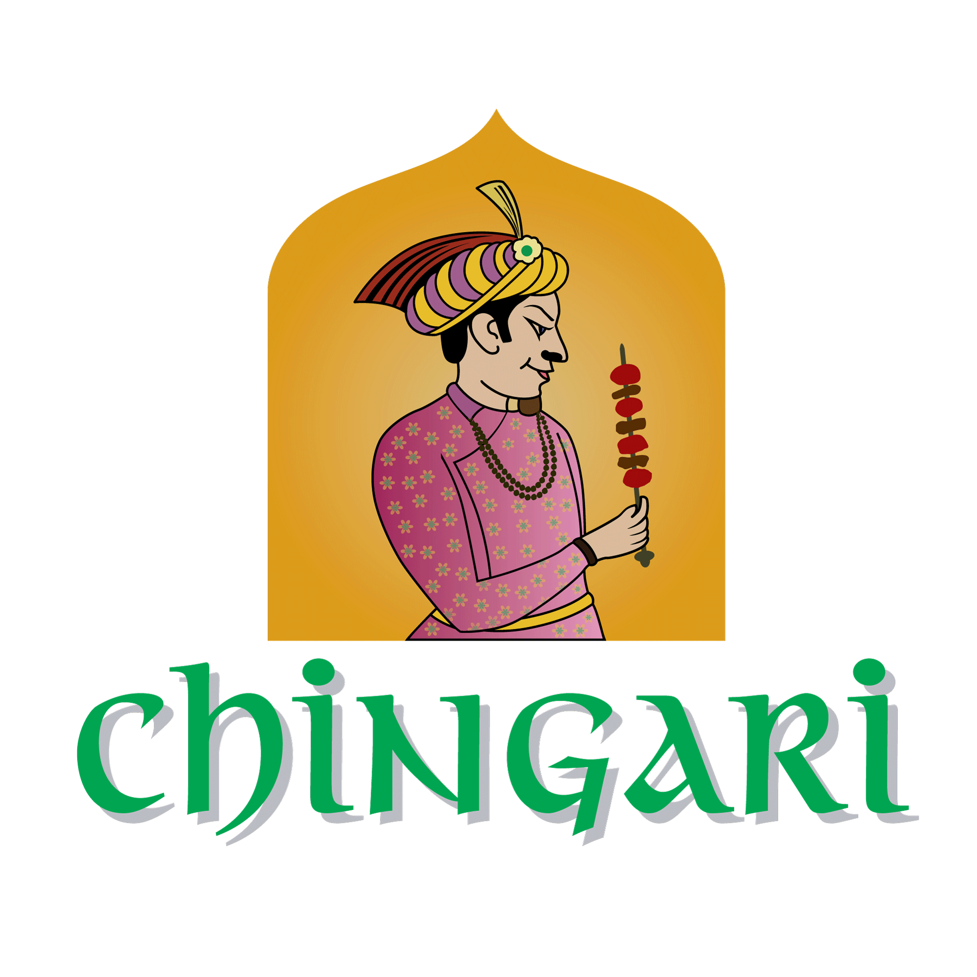 Restaurant logo displaying Chingari name.