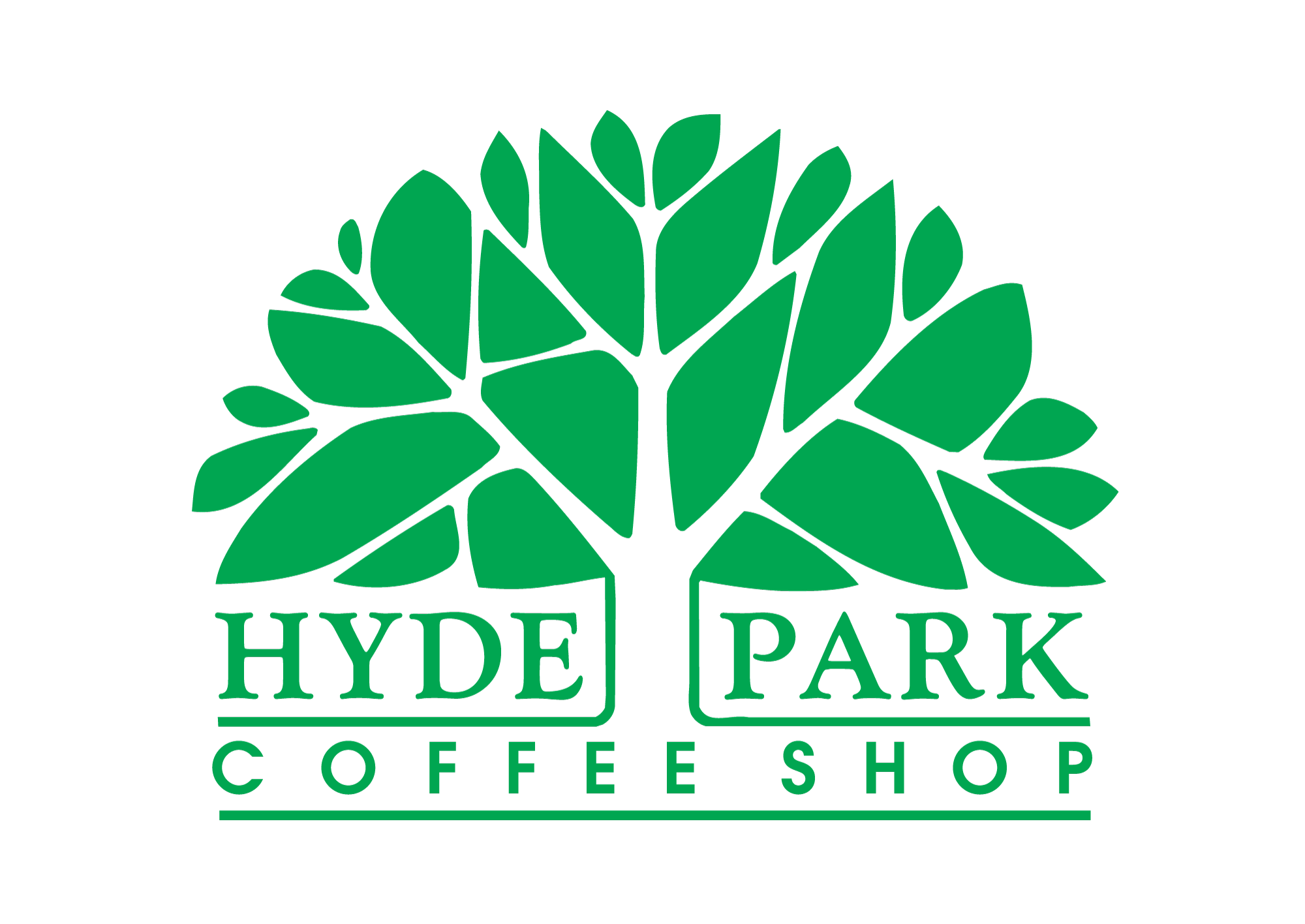 Coffee shop logo displaying Hyde Park name.
