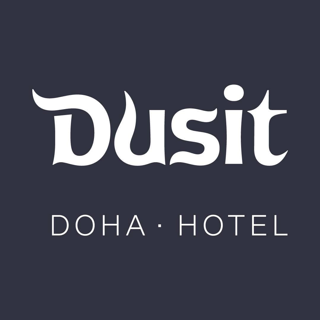 Hotel logo displaying Dusit Doha name.