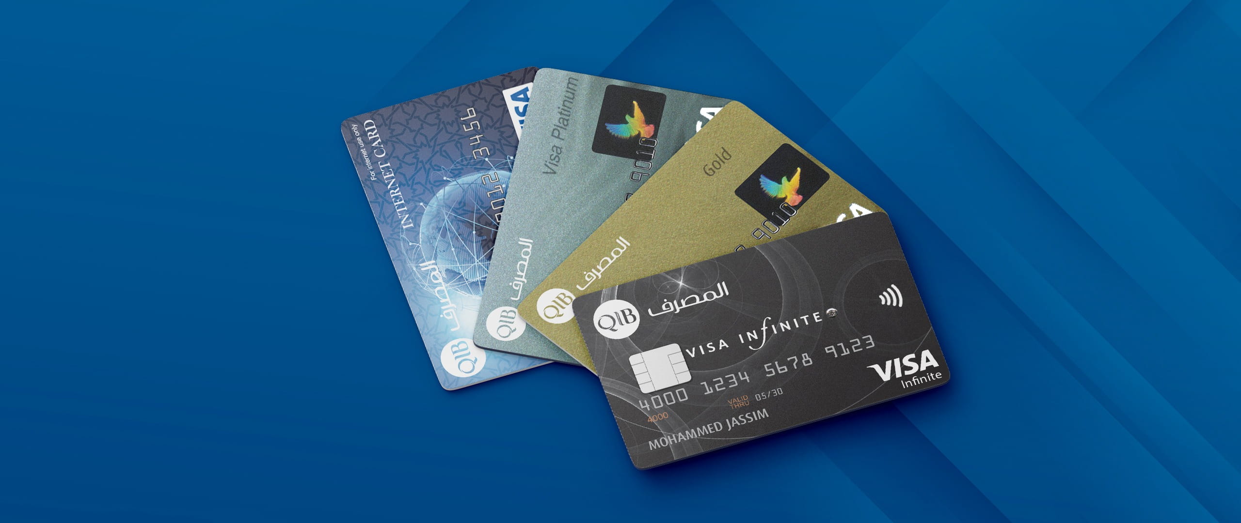 Banner promoting charge card products.