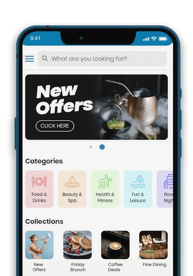Smartphone with myBook subscription page displaying exciting offers.