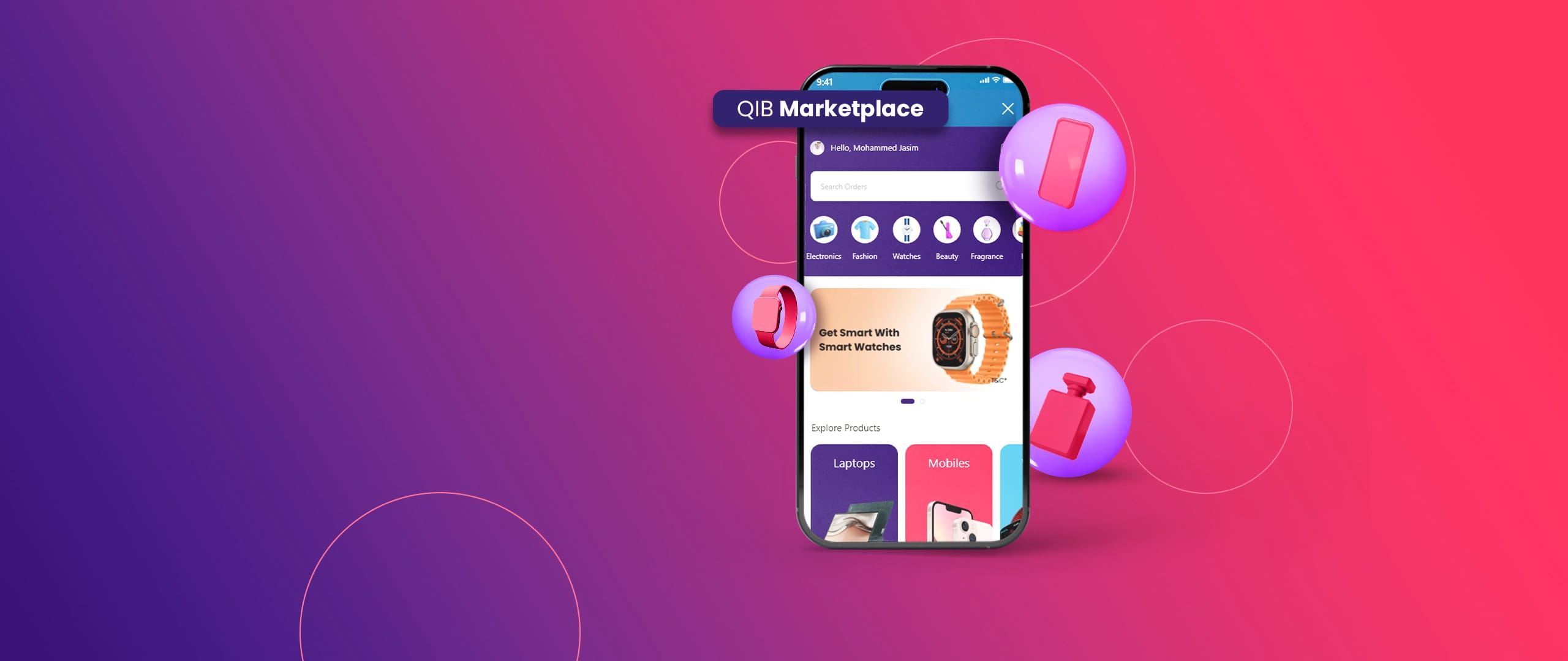 Banner highlighting marketplace products