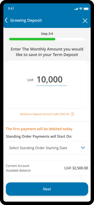 App screen displaying fields for entering residence, email, income, signature, and preferred branch details.
