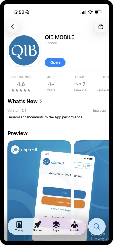 App listing showing rating, version details, and preview screens.