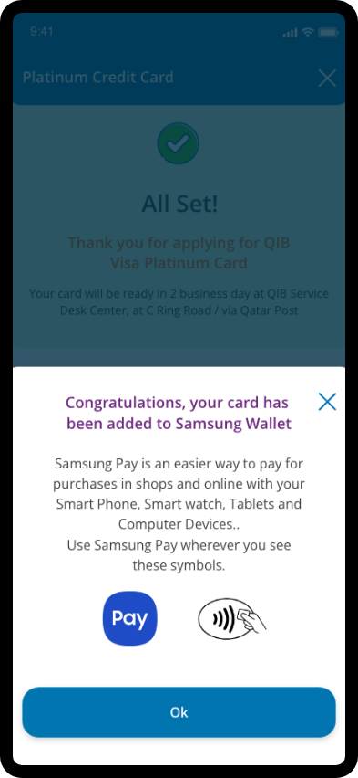 Samsung Wallet confirmation screen displaying terms and conditions before activation.