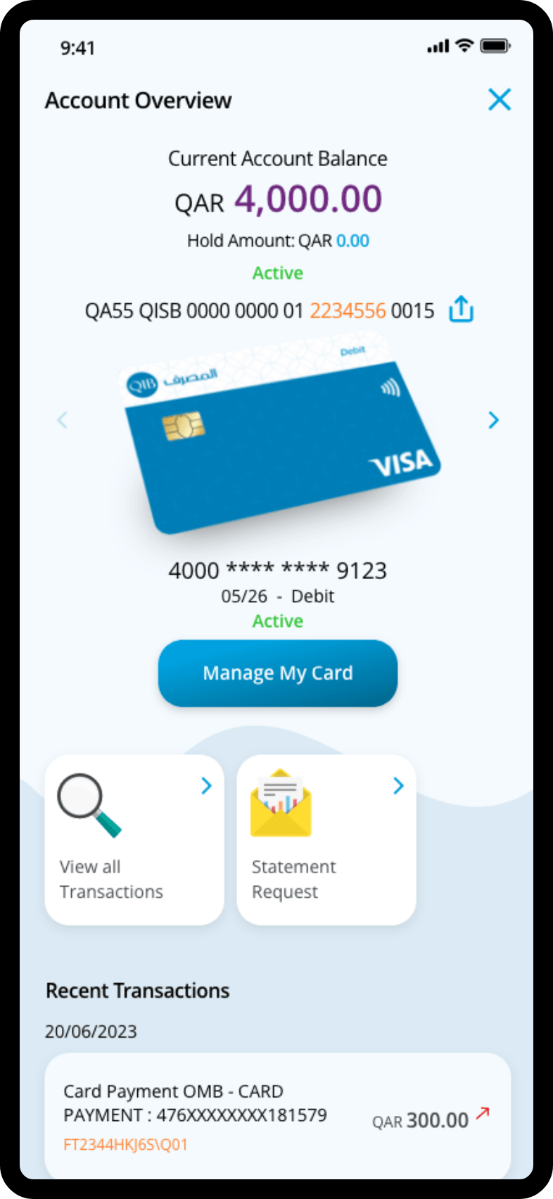 Account at a glance