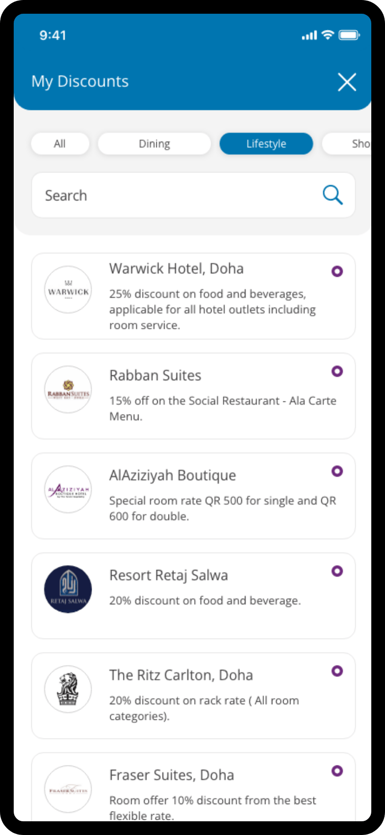 Mobile app screen showing personalized offers and discounts based on user activity and preferences.
