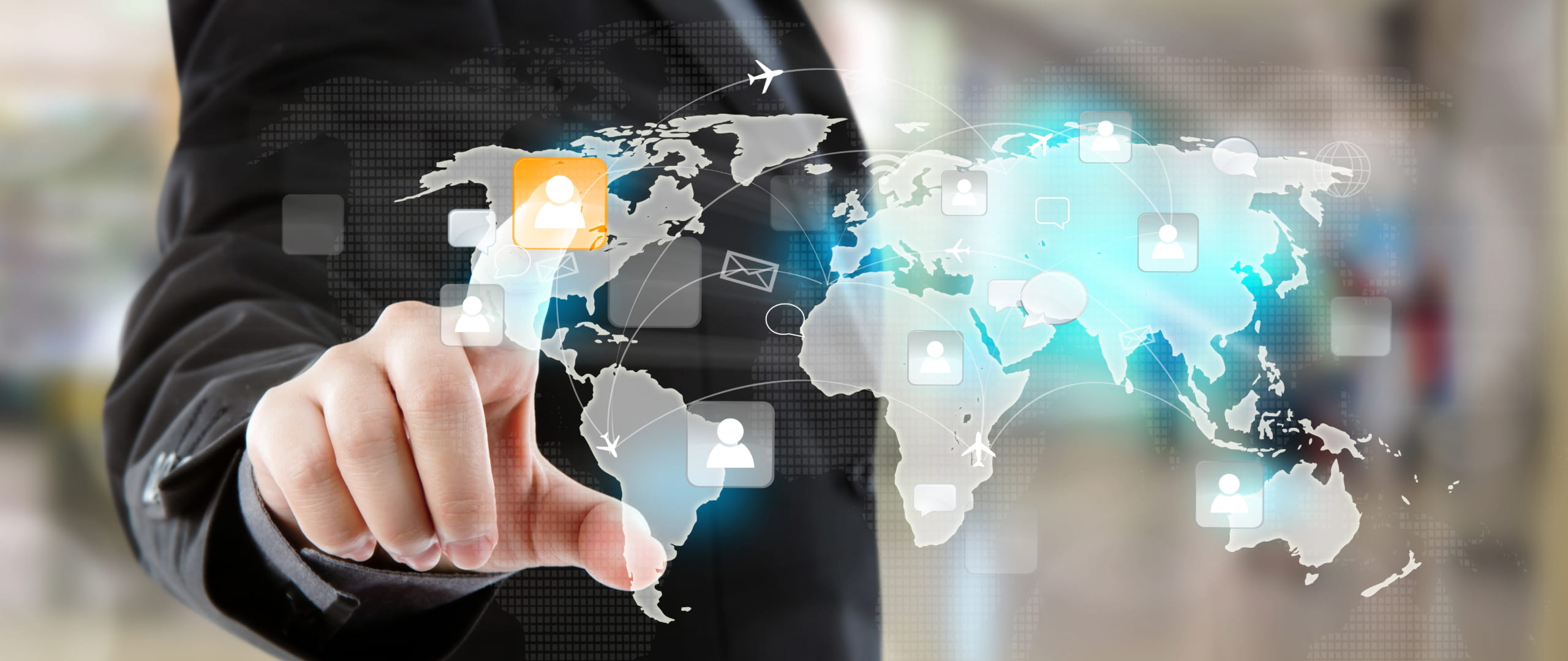 Banner showing international wallet transfer service.